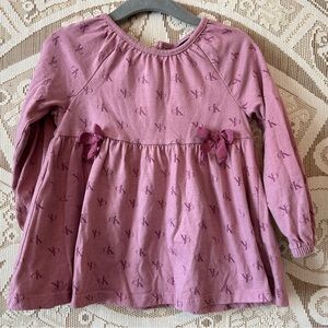 Calvin Klein Jeans Kids Mauve Long Sleeve Baby Dress